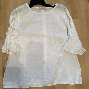 Elegant Cream Linen Blouse